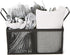 Mind Reader Utensil Accessory Caddy, Black Metal Mesh Organizer for Countertop, Office, Kitchen, 8.5" L x 8.5" W