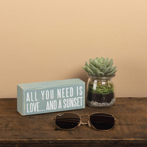 Primitives by Kathy 19111 Beach-Inspired Blue Box Sign, 6 by 2.5-Inch