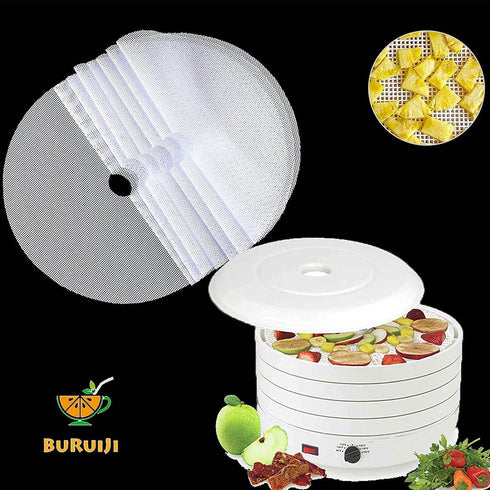 10pcs Round Silicone Dehydrator Sheets, 13in Non-stick Fruit Dehydrator Mats, Reusable Steamer Mat for Fruit Dryer