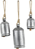 Deco 79 Rustic Metal Cowbell Decorative Bells, 5", 4", 3"H, Silver