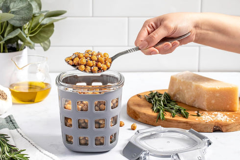 Ello Duraglass Meal Prep Container - Glass Food Storage with Silicone Sleeve and Airtight BPA-Free Lid