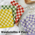 4 Pack 4 13 13 Inches Jacquotha Wash Cloths Checkered Colors - Cotton Washcloths for Face Body, x Daily Cleansing