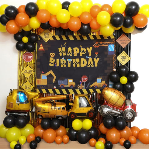 FIGEPO 96 Pack Construction Birthday Party Supplies Dump Truck Party Decorations Kits Set