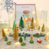 30 Pieces Miniature Sisal Frosted Christmas Trees, Bottle Brush Mini Trees, Plastic Tabletop Ornaments for Home Decor