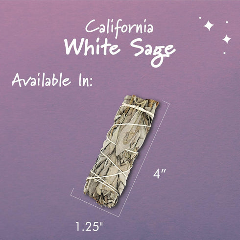 ESPOIR & AMOUR White Sage 4" - 3 Spiritual Sage Sticks for Smudging, Healing, and Ritual - Hand-Tied Sage Smudge Sticks