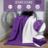 80'' 60'' 3 50oz Tisancy Love Purple Waterproof Bed Blanket, Queen Size x Double Side Leakproof Reversible Sherpa