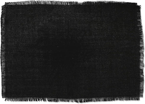 DII Solid Black Jute Burlap Placemat Set, 13x19, 6 Count