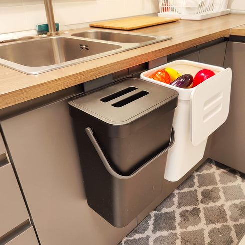 stonespace Under Sink Trash CanKitchen Compost Bin, Diaper Pail, 3.2 Gallon/12L Hanging Garbage