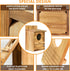 9" 14.5") Screech Owl House, Owl Bird Box Large Handmade Wooden Circular Opening Screech Box for Outside with Mounting