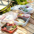 43-oz 5-oz Finorder Light Pink Portable Bento Lunch Box with Handle, BPA Free Snack Food Container for Picnic Work