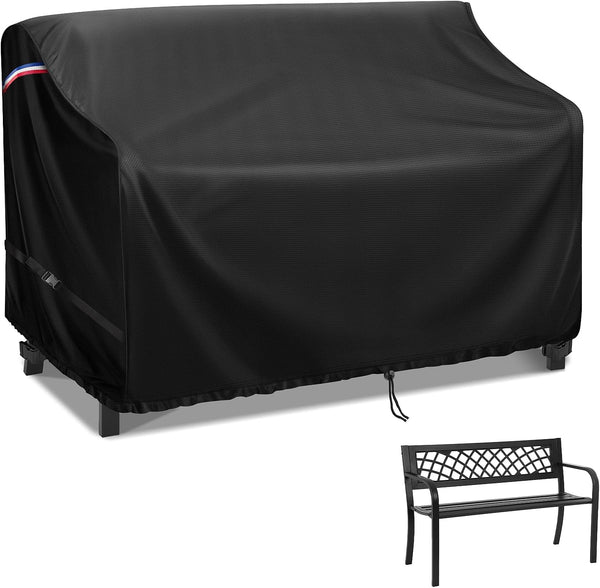 48" Outdoor Garden Bench Cover, 500D Waterproof 2- Seater Patio Loveseat Cover,