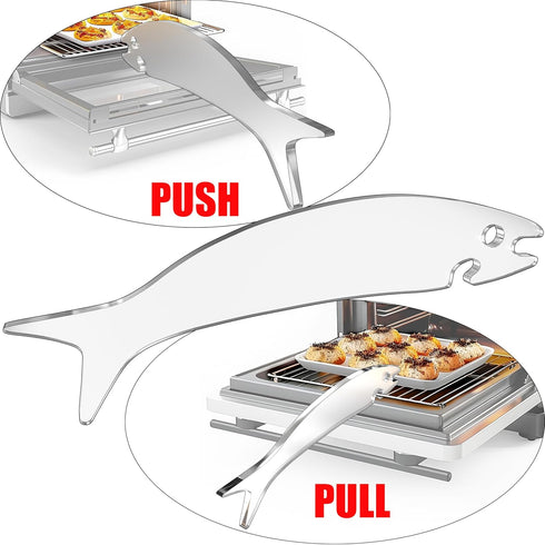 Oven Rack Hook for Sliding In-and-out, Oven Rack Push Pull Tool Puller Stick Oven Accessory for Minimizing Burn Risks