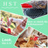 HST 3 Pack Kitchen Tongs, Non Stick Stainless Steel 9 Inch Tongs with Silicone Tip for Cooking BBQ Baking