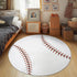 Washable,40 Inch Soft Round Rugs for Bedroom, Baseball Rug for Boys, Bedside Area Kids Carpet, Baseballs Lovers Home