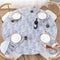 UMINEUX Round Fitted Vinyl Tablecloth, Waterproof Wipeable Round Cover for Indoor Outdoor Use, Grey Marble