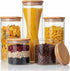 Multi Size - 5 Pack Glass Jars with Bamboo Lids, Glass Pantry