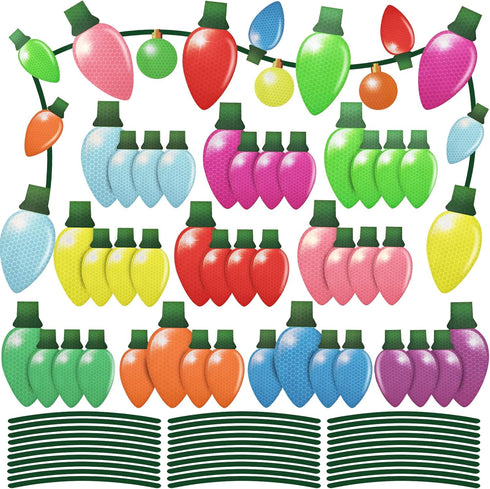 MORCART 80PCS Reflective Christmas Car Magnets Set for Refrigerator, Garage, Mailbox Decor