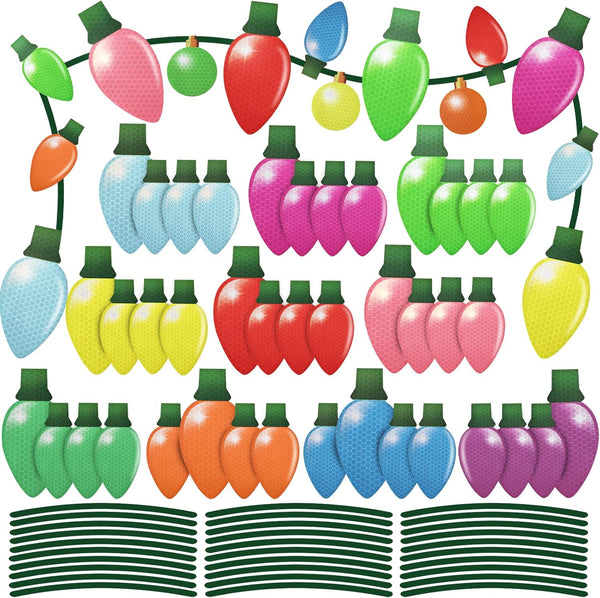 MORCART 80PCS Reflective Christmas Car Magnets Set for Refrigerator, Garage, Mailbox Decor
