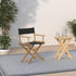 18" Casual Home Director's Chair Natural Frame with Black Canvas