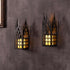 Holder,Set 2 AIM & GGKK Wall Candle Sconce of Gothic Cathedral Wall Sconce with Window Design,Black Metal Wall Mount