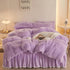 Soft Lavender Faux Fur Fluffy Pillow Case, Cute Decorative Fuzzy Pillow Covers for Home Bedroom Living Room, Set of 2