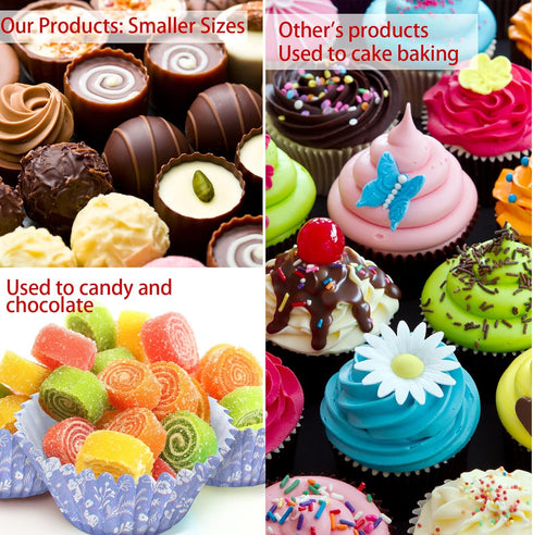 600 Count Cupcake Baking Cups, Mini Colorful Cupcake Liners, Rainbow Combo Disposable Baking Cups for Birthday Party