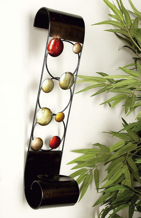 79 Set 2 5"W, 24"H, Deco Metal Solid Wall Sconce, of Brown