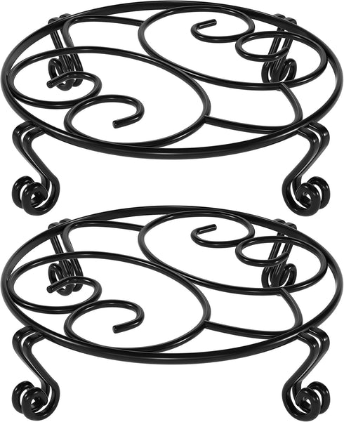 2 Pack (9.4Inches, Yimobra Plant Stand for Flower Pot Heavy Duty Potted Holder Indoor Outdoor Metal Rustproof Iron