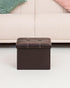16.5"x12.6"x12.6" B FSOBEIIALEO Folding Storage Ottoman Cube, Faux Leather Footrest Seat Coffee Table, Brown