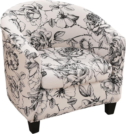 NILUOH Club Chair Slipcover 2 Piece Stretch Barrel Chair Covers Printed Tub