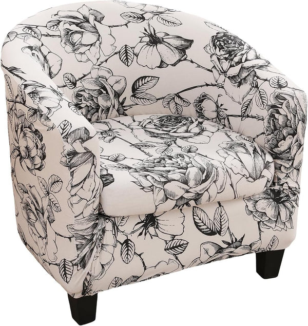 NILUOH Club Chair Slipcover 2 Piece Stretch Barrel Chair Covers Printed Tub