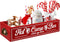 TURSTIN Christmas Hot Cocoa Bar Wood Storage Box Rustic Farmhouse Hot Cocoa