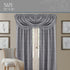 Elrene Home Fashions Antonia Floral Damask Waterfall Window Valance with Tassels, 52"x36", Silver