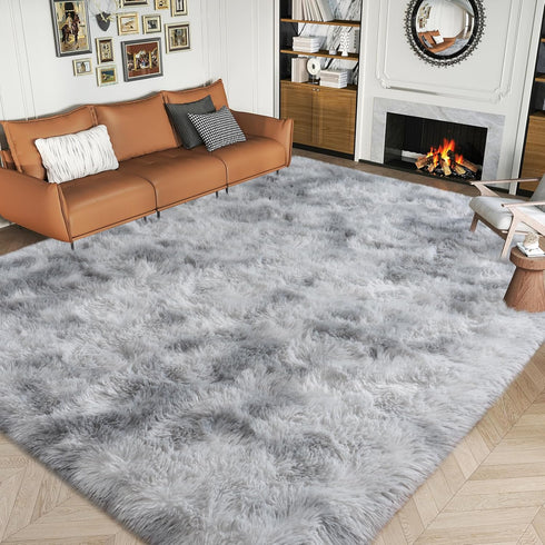 Dssimo Super Fluffy 6x9 Area Rugs for Living Room, Modern Large Tie-dye