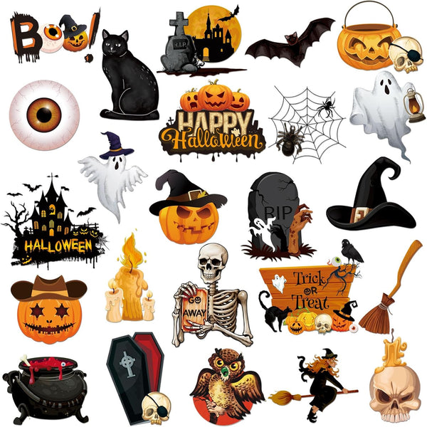 24 Pieces Halloween Refrigerator Magnets, Pumpkin Ghost Decorative Stickers for Metal Door, Mailbox, and Car Decor