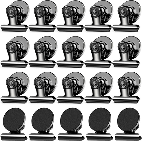 20 Pack Magnetic Clips for Refrigerator, Black Magnet Clips for Whiteboard, Photo Displays, Home, Office, Classroom