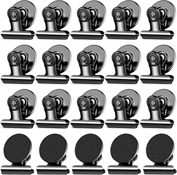 20 Pack Magnetic Clips for Refrigerator, Black Magnet Clips for Whiteboard, Photo Displays, Home, Office, Classroom