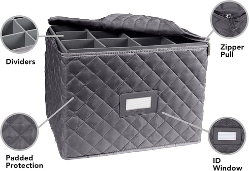 Covermates Keepsakes Adjustable Glassware Storage with Padded Protection and ID Window