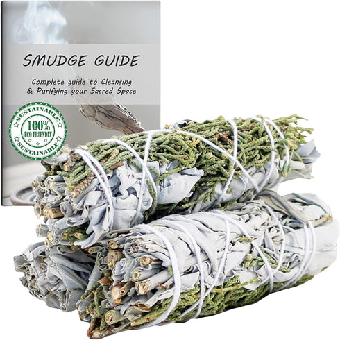 White Sage Mix Smudge Sticks 3 Pack for Cleansing, Meditation, Yoga, and Smudging | Cedar, Rosemary, Eucalyptus, Juniper