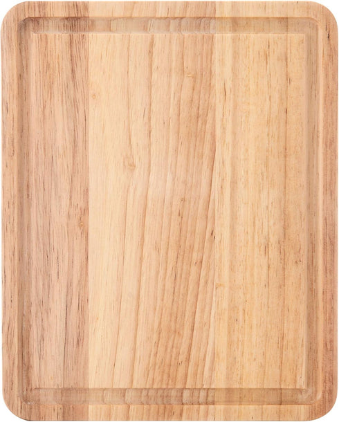 KitchenAid Classic Rubberwood Cutting Board, 8"x10" with Perimeter Trench, Reversible Chopping Board