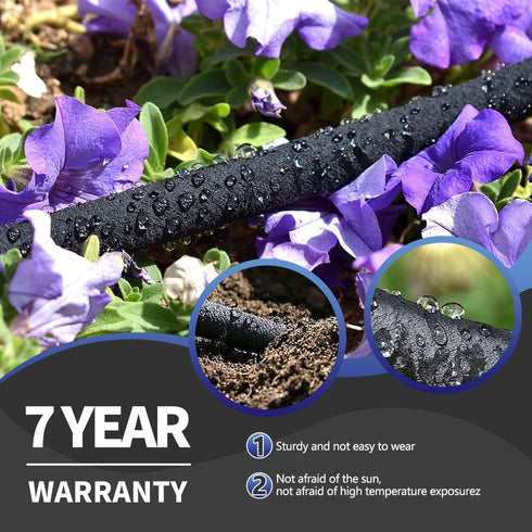 2 Pack 25 1/2 50 Yard(2 Pack 25 Soaker Hose FT for Garden Bed, Rubber Garden Soaker Hoses FT, Drip Irrigation Watering