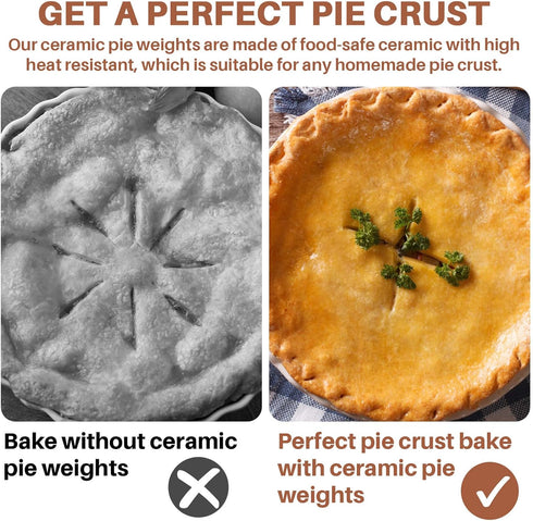 Sukh 1LB Pie Weights for Baking, Reusable Ceramic Weights for Pie Crust, Natural Stoneware