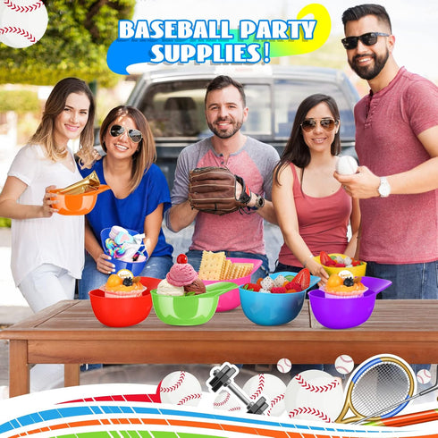Baseball Helmet Ice Cream Snack Bowl 8 oz Mini Bowls, Kids Helmet Cups for Party (Multi Colors, 18 Pack)