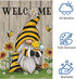 Welcome Summer Gnome Garden Flag, Spring Summer Bee Sunflower 12x18 Double Sided Burlap House Flag