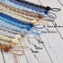 Blulu 6 Pieces Braided Curtain Tiebacks with 6 Metal Hooks for Window Curtain Accessories (Silver)