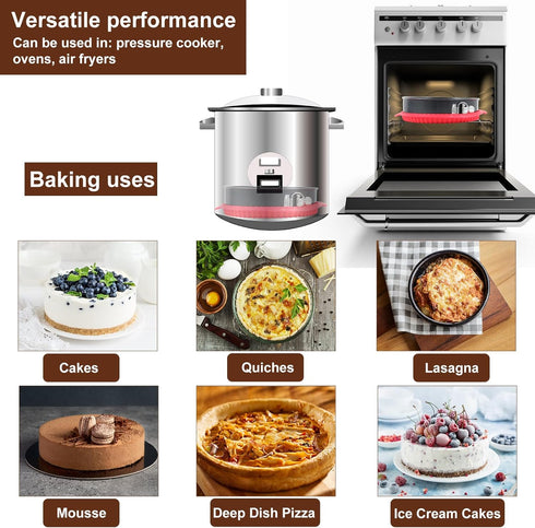 Premium Springform Pan Set - 4, 7, 9, 10 Inches Round Cake Pans with Removable Bottom
