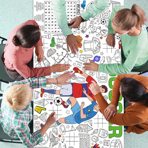 Soccer Giant Coloring Poster Football Large Versatile Activity Drawing Paper Coloring Tablecloth DIY Sport Theme Game