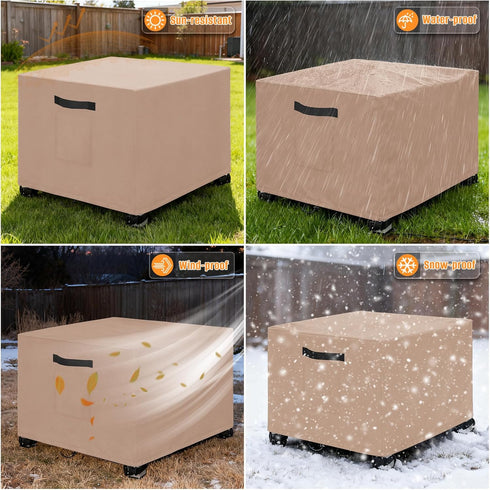 2PCS 20" 20" 18" 600D LYHNMW Outdoor Patio Ottoman Cover, L x W x H Waterproof Patio Ottoman Cover, Heavy Duty Patio