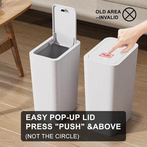 3 Pack 2.6 10L N. NETDOT Gallon / Bathroom Trash Can with Lid,Kitchen Garbage Can Small Trash Bin Waste Basket