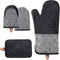 Kitchen Oven Mitts Set of 4, Non-Slip Cotton, Heat Resistant & Machine-Washable, Includes Long Mit, Mini Mitts & Pot